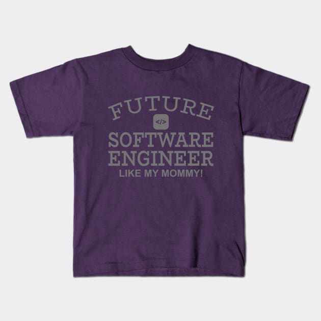 Future Software Engineer Like My Mommy Kids T-Shirt by PeppermintClover